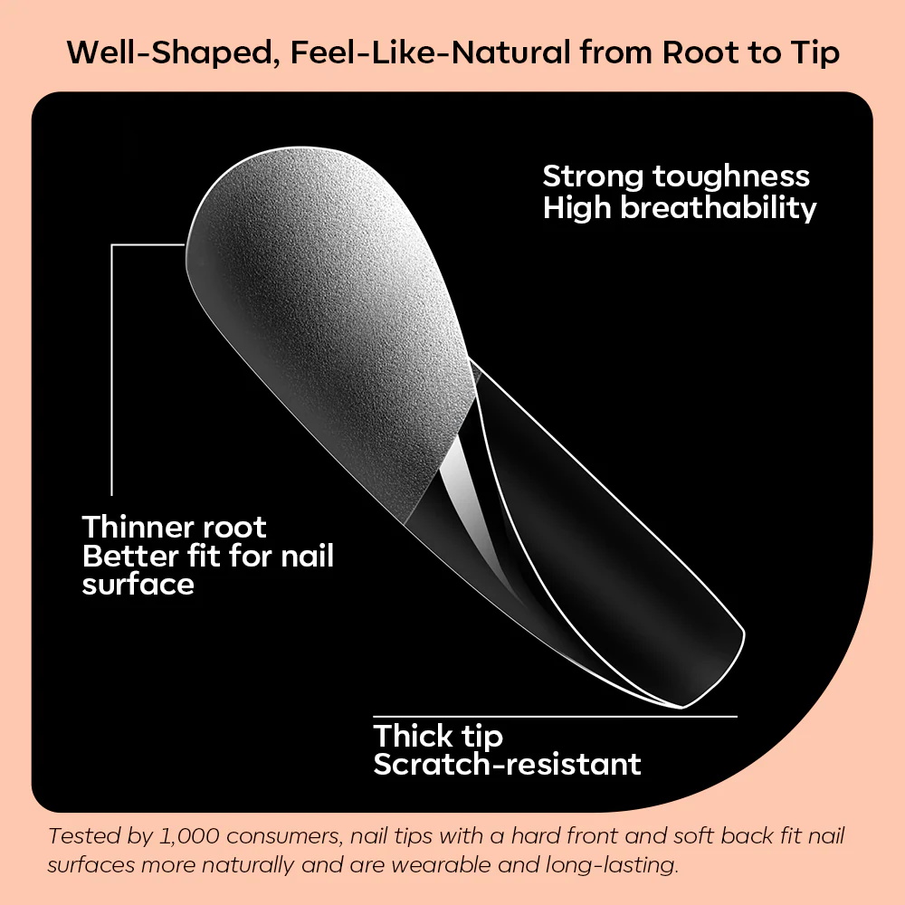200Pcs Semi-Frosted Coffin Full Cover Nail Tips - Image 4