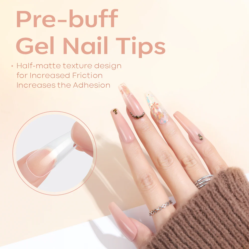 200Pcs Semi-Frosted Coffin Full Cover Nail Tips - Image 5