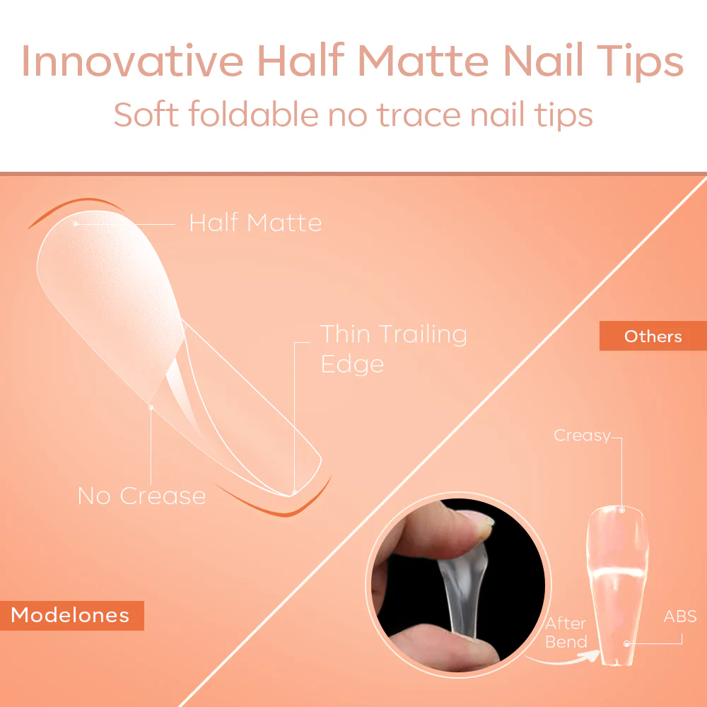 200Pcs Semi-Frosted Coffin Full Cover Nail Tips - Image 8