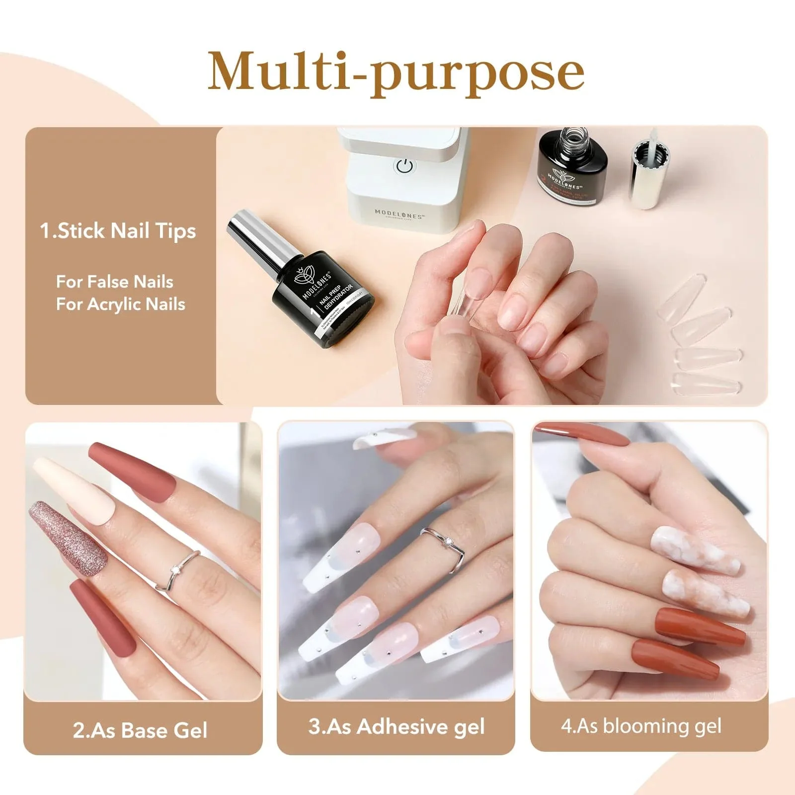 4-In-1 Multi-Functional Nail Glue Gel Nail Extension Enhancement Set 10ml - Image 5