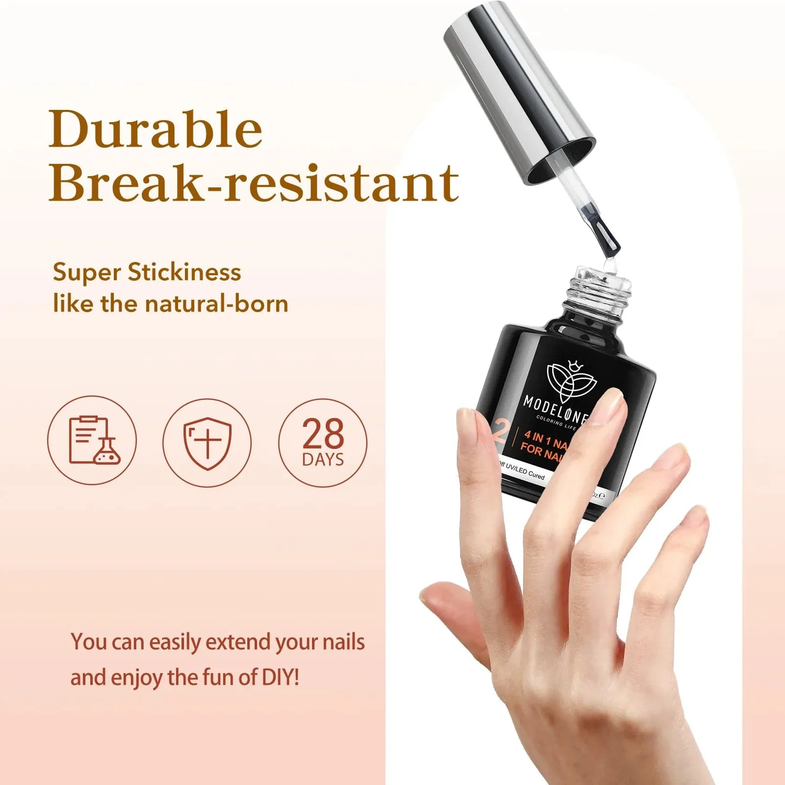 4-In-1 Multi-Functional Nail Glue Gel Nail Extension Enhancement Set 10ml - Image 6