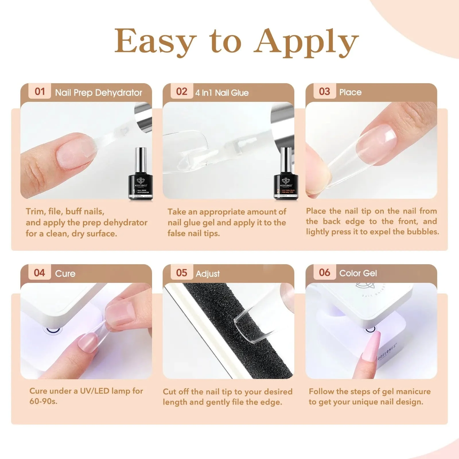 4-In-1 Multi-Functional Nail Glue Gel Nail Extension Enhancement Set 10ml - Image 9