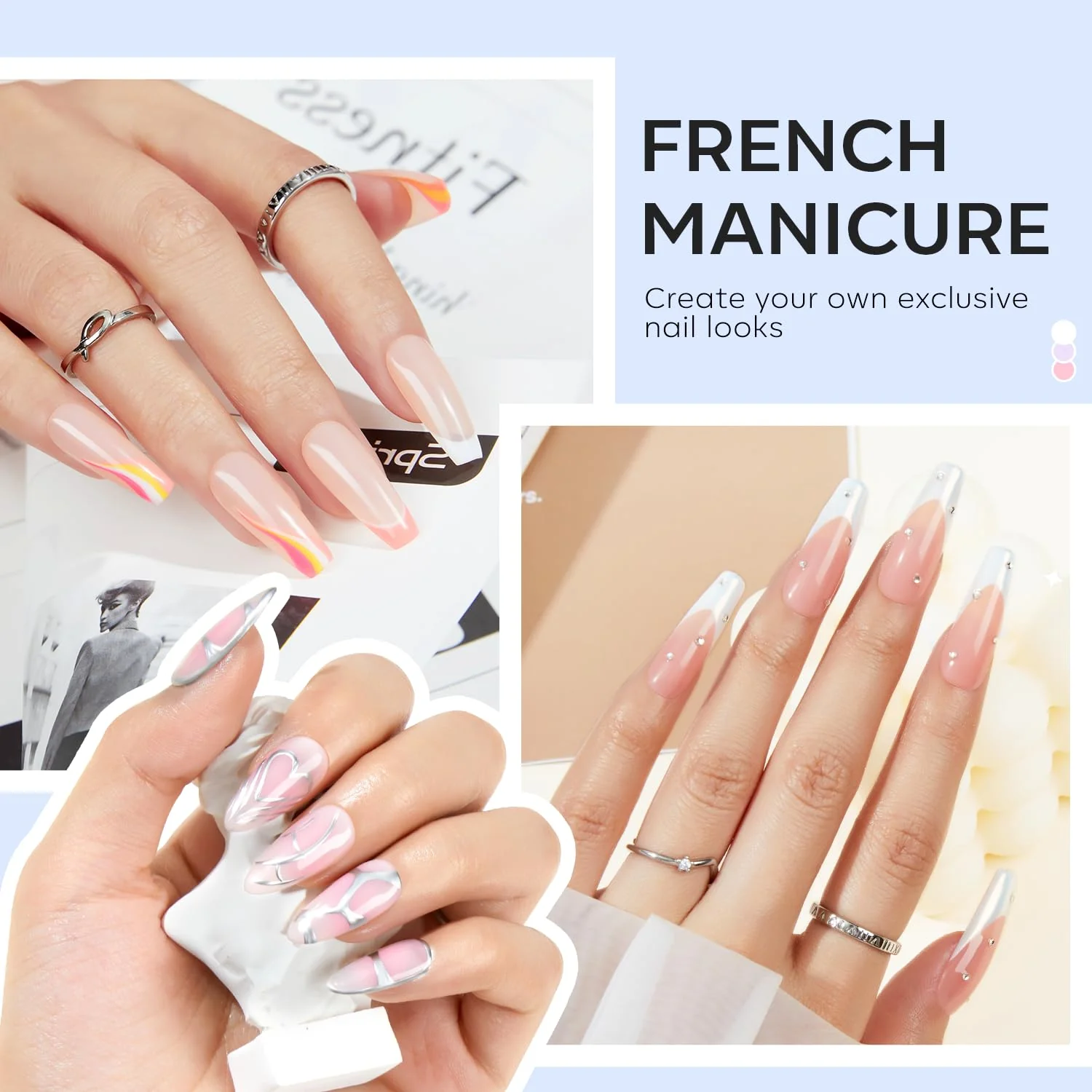 6Pcs French Manicure Nail Stamper Kit - Image 7