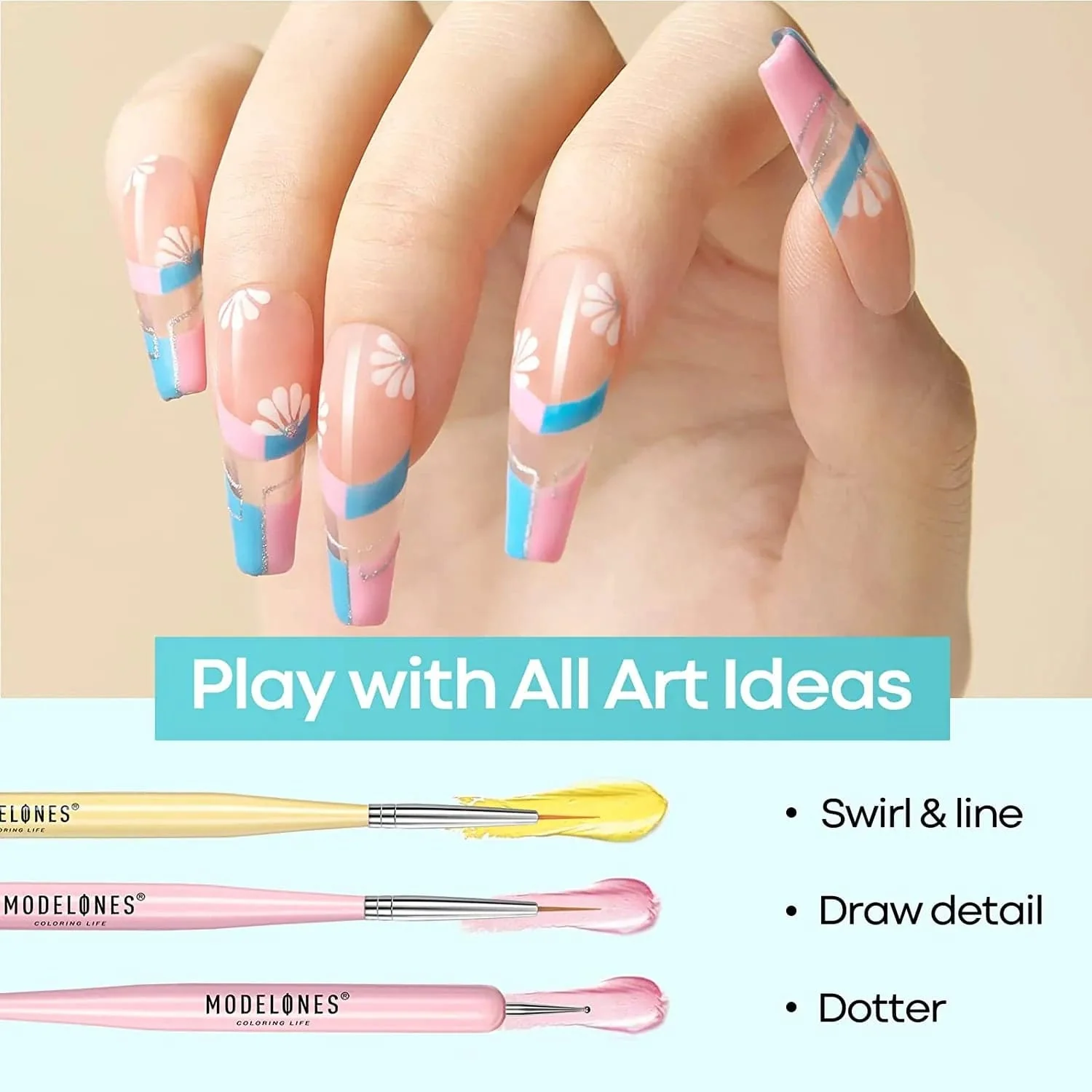 6Pcs Nail Art Liner Brushes Set - Image 5