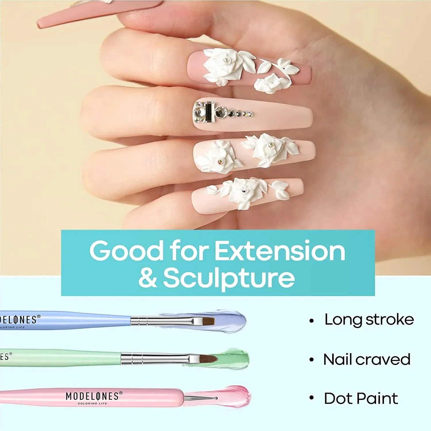 6Pcs Nail Art Liner Brushes Set - Image 6