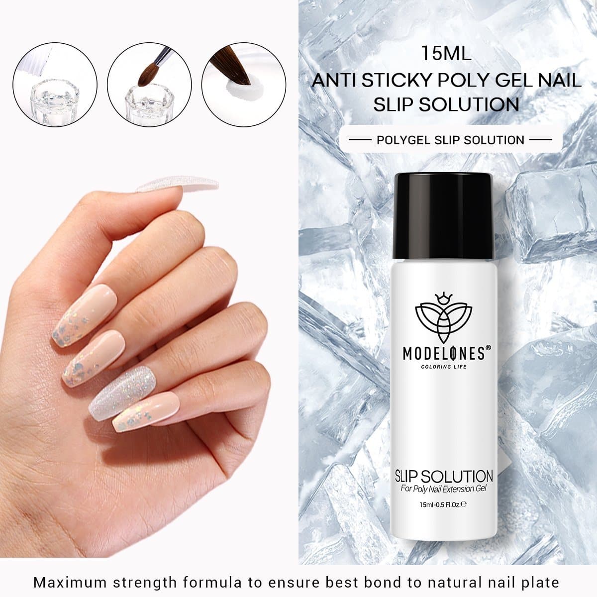 Slip Solution 15ml for Poly Nail Extension Gel - Image 9