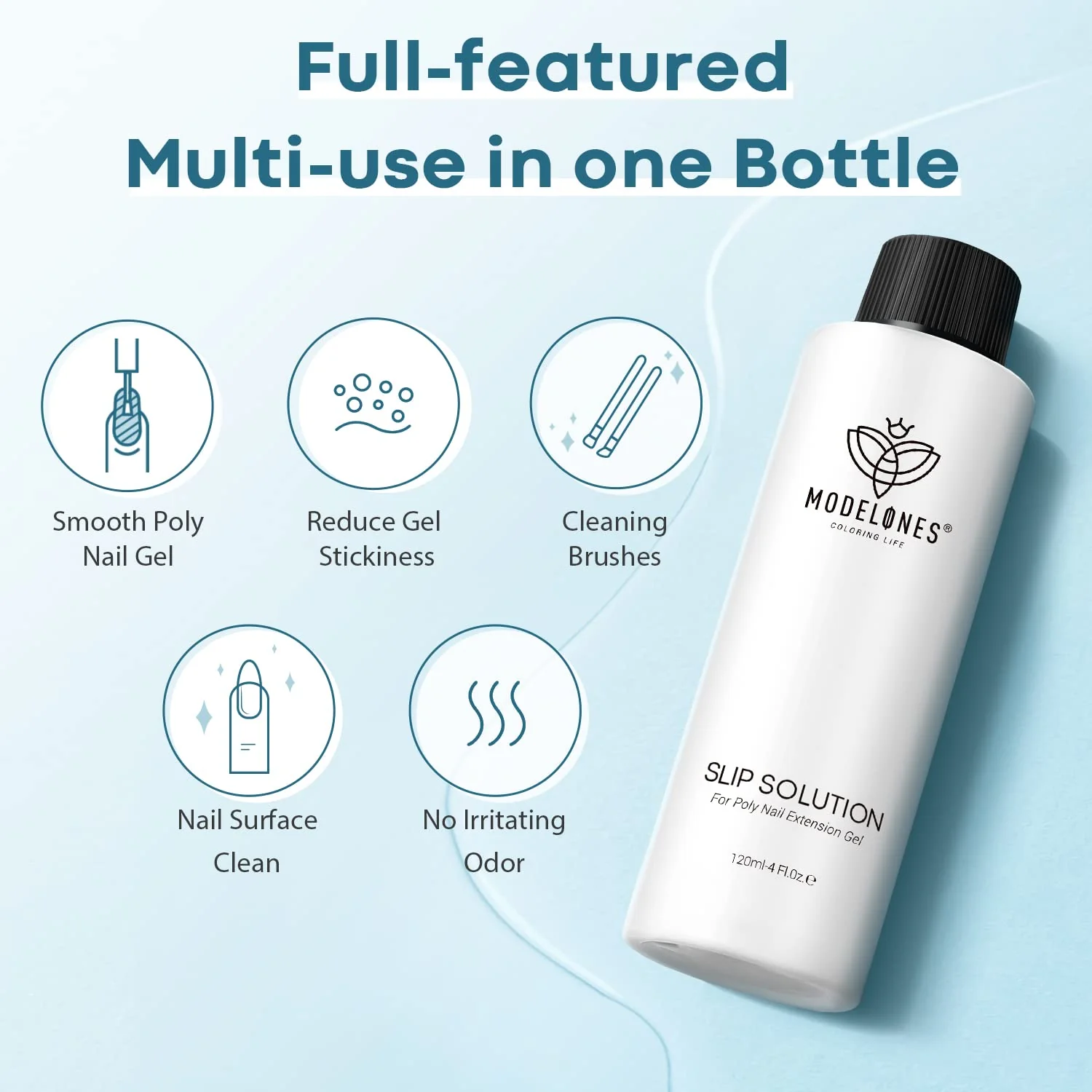 Slip Solution 120ml Dual Head Brush Set For Poly Nail Extension Gel - Image 3